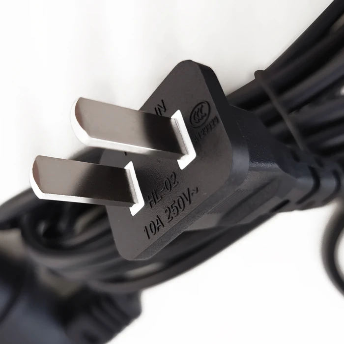 Black 3M US plug Power Cable with 2pcs female connectors Power Supply Wire Extension Cord