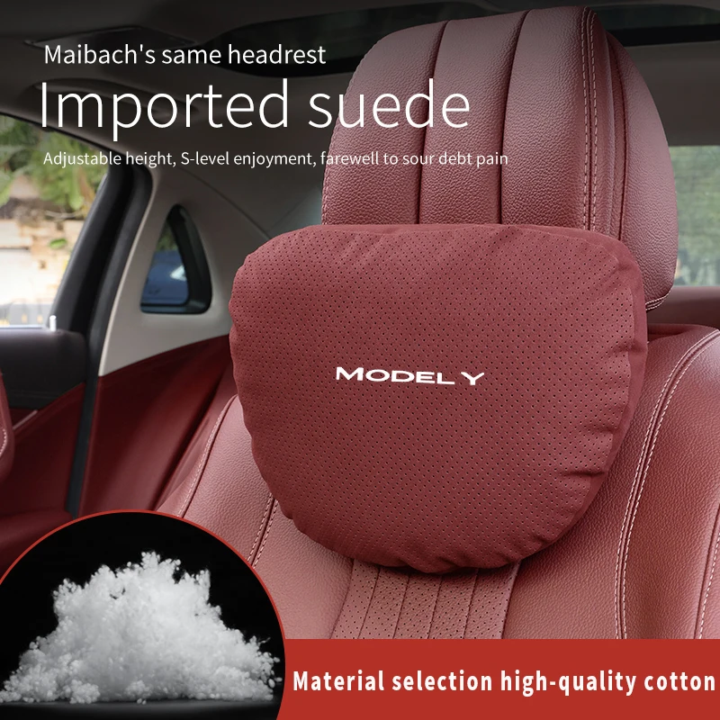 Top Quality Car Headrest Neck Support Seat Soft Protector Neck Pillow Breathable For TESLA MODEL Y 3 Auto Interior Accessories