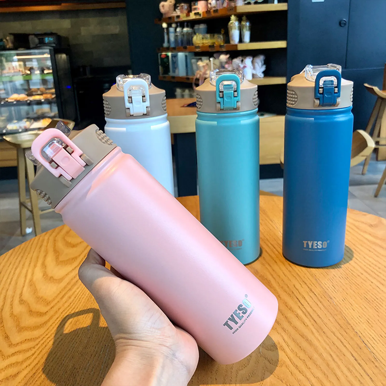 530/750ML Tyeso Stainless Steel Thermos Mug Portable Vacuum Flask Thermal Bottle Tumbler Thermo Cup With Straw Copo Termico