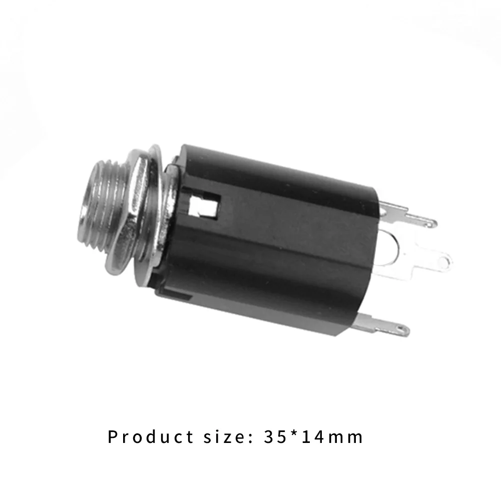 Guitar Stereo Output Plugs 5pcs Guitar EQ Jack Socket 6.35mm Jack Stereo Pickup Female Output Socket Plug Durable Solid