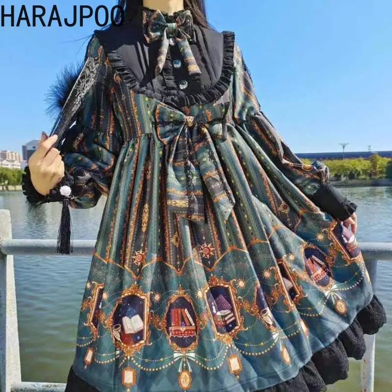 

Harajpoo Korean Style 2024 Fashion Elegant Cla Gothic Vintage Lolita Authentic Original Lolita Dress Japanese Y2K Vestidos