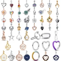 Fit Original Charms Me Bracelet Small 925 Sterling Silver Small Hole Me Series Ring Blue Diy Bead DIY Jewelry Accessories New 1