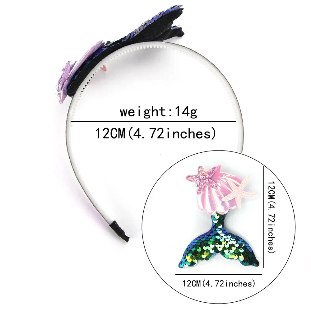 Girls Hairbands Mermaid Headwear Color Sequin Shells Hair Accessories Photo Prop Party Favors hair accessory,hair headdress