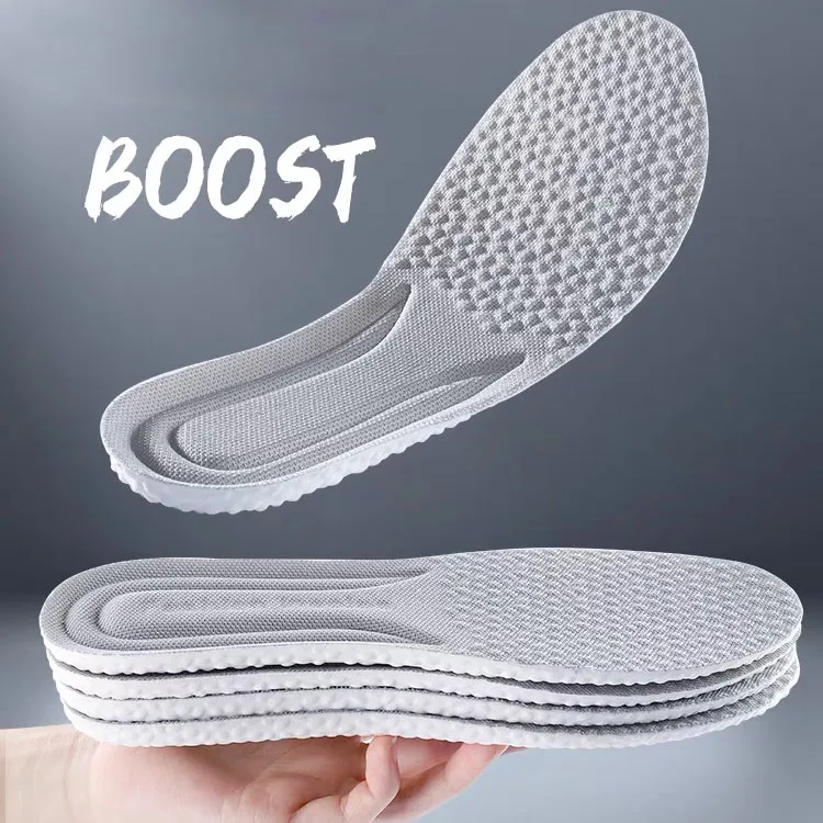 Sports Shoe Insoles Soft sole Boost Shockproof Emulsion Sweat-absorbing Deodorizing Men Women Cut Size Shoe Pads Mesh Insole