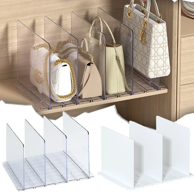 Organizador de bolsos multiusos, estante de exhibición de plástico para  platos, libros, bolsas, armario