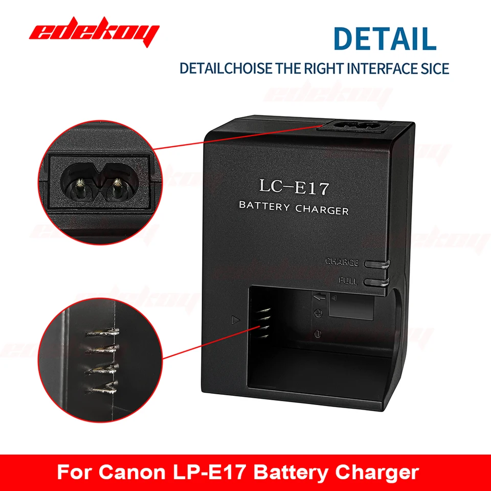 2 Batterie LP-E17 E Caricatore Doppio USB Per Canon Rebel SL3, SL2, T8i, T7i, EOS M3, M5, R10 - 4