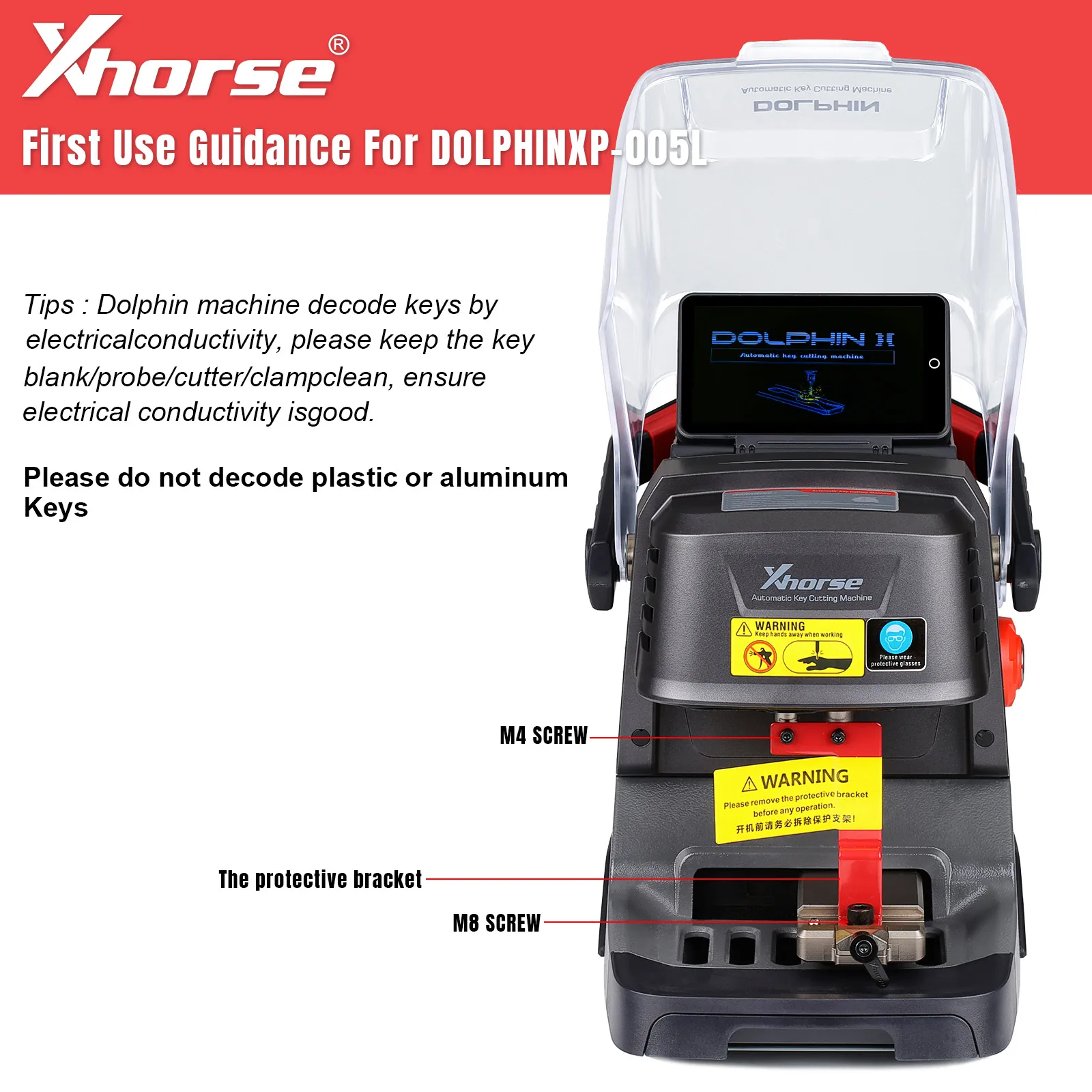 Xhorse Dolphin XP005L XP-005L Dolphin II Key Cutting Machine with Adjustable Touch Screen key cutting machine