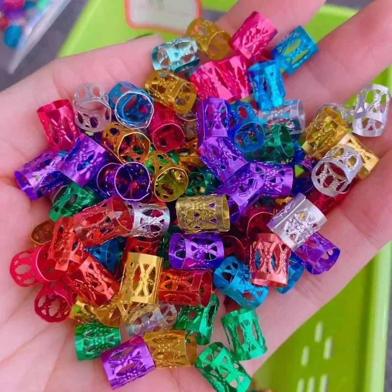 100/500pcs Dreadlocks Beads Hair Braid Rings Clips Dread Locks