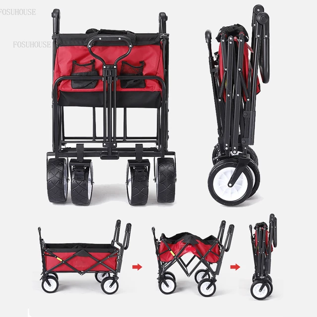 Modern Kerti Kocsik Kültéri Kemping Kocsi Húzó Bevásárlókosár Piknik Összecsukható Hordozható - Image 2