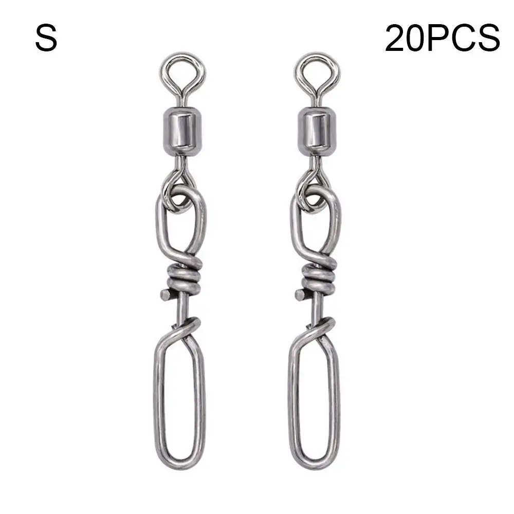 20pcs Rolling Swivel With Hanging Snap Fishing Tackle Fishhooks