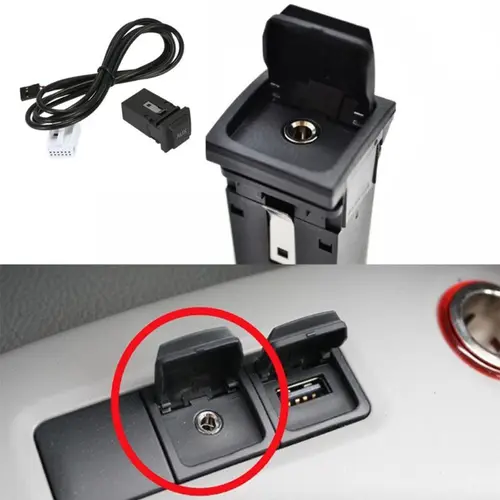 A5KD 자동차 AUX 스위치 인터페이스 어댑터 인 소켓 vw1 RCD510 RCD310 RNS315 Jetta 5 MK5 Golf 6 MK6 용 케이블 하네스 포함 4