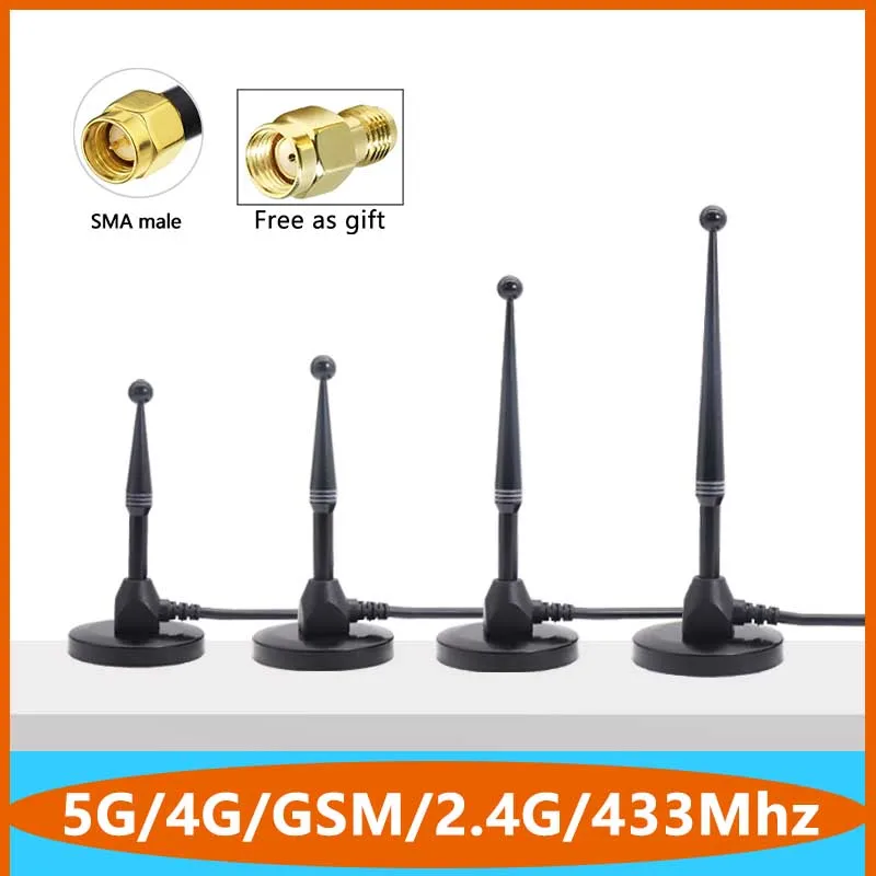 

High Gain 38dbi 5G 4G LTE 3G GSM 2.4G 433Mhz Lora Omni WiFi Antenna Pure Copper Aerial With SMA N Male for Router Signal Boost