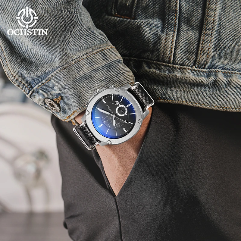 ochstin hot model 2024 fashion trend creative nylon series multi-function quartz movement waterproof watch men's quartz watches