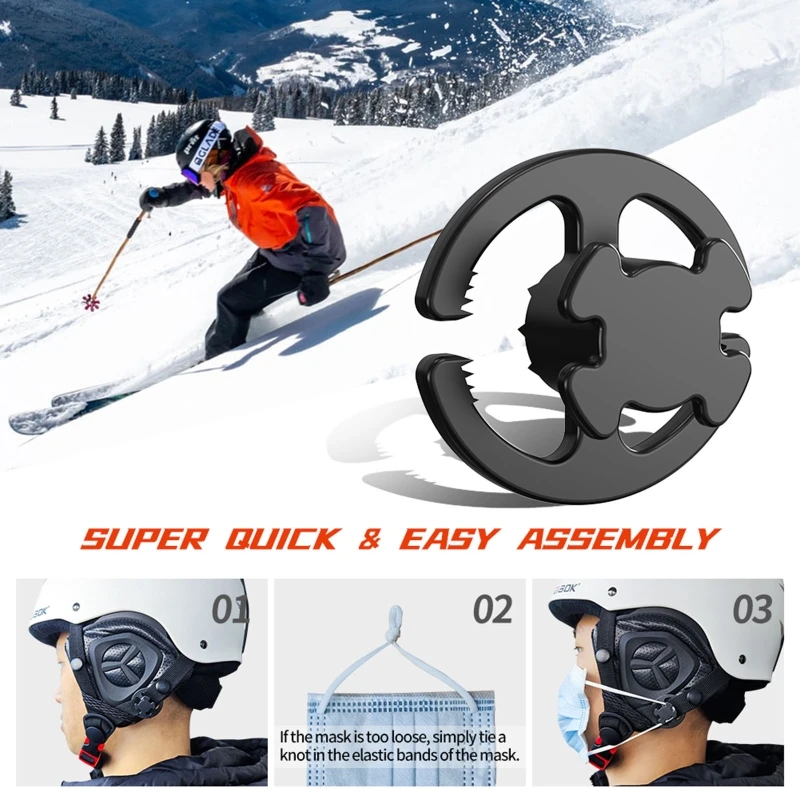 

2Pcs/Set Ski Snowboard Helmet Mask Holder Clip Plastic Hook Mounting on Helmet Strap for Outdoor Sports