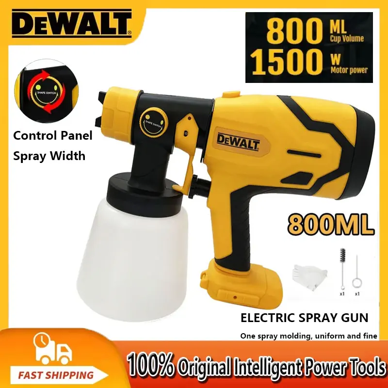 Cordless electric spray gun portable paint sprayer high power auto furniture coating airbrush for Dewalt battery electric power tools spray gun pressure regulator air brush compressor kit airless sprayer pump