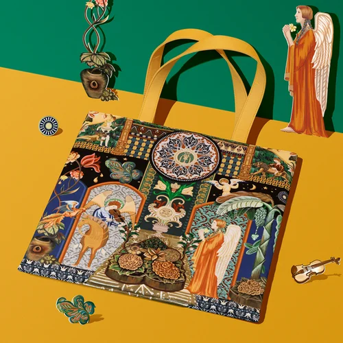 MAH 대용량 어깨 토트 백 Original Designer Illustration Bag 여성용 틈새 토트 백 기질 다기능 2