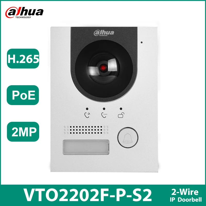 Dahua Doorbell Camera POE VTO2202F P S2 2 wire H.265 IP Villa Door