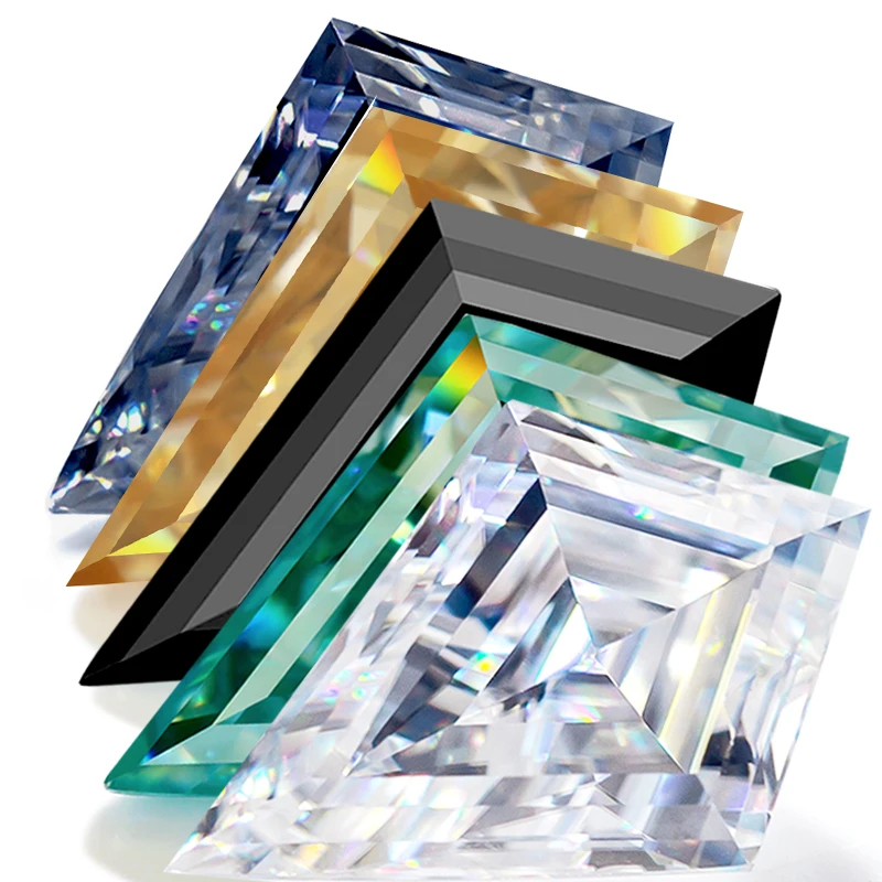 Certificato Gra Moissanite Kite Cut Multicolor Vvs1 Gemme Premium Fatte A Mano Test Diamante Sciolto Superato Gemma Per La Creazione Di Gioielli