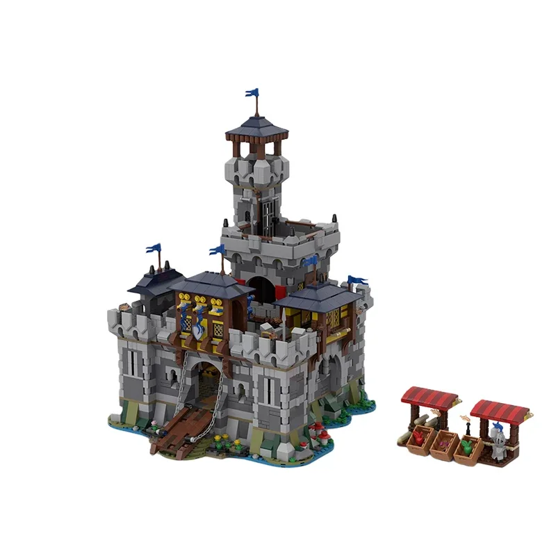 Moc Architettura Medievale Black Hawk Castle Building Blocks Falcon Knight Fortress Castle Model Bricks Toys For Children Gift