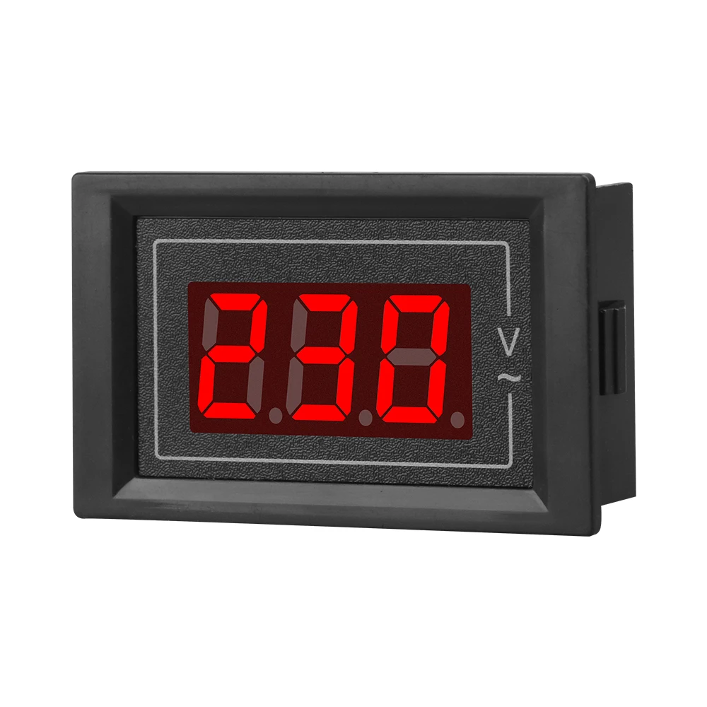 AC 220V LCD 디지털 전압 미터 볼트 악기 도구 2 전선 전압계 패널 표시기 라이트 램프 게이지 AC 60-500V