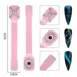 Heart Pattern Cat Eye Effect Nail Art Magnet (Pink - Long 5IN1)