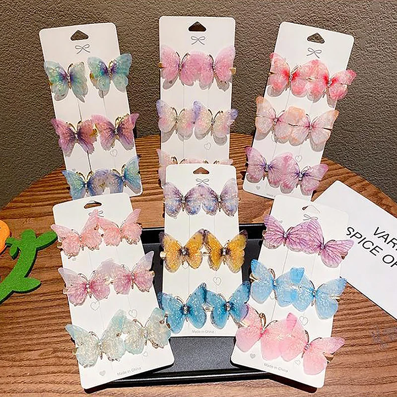 1pc bunte Schmetterling Haarnadeln Mädchen Haars pangen Haars pangen Frauen süßes Haar Ornament Regenbogen Kopf bedeckung Mode Haarschmuck – Detail 10