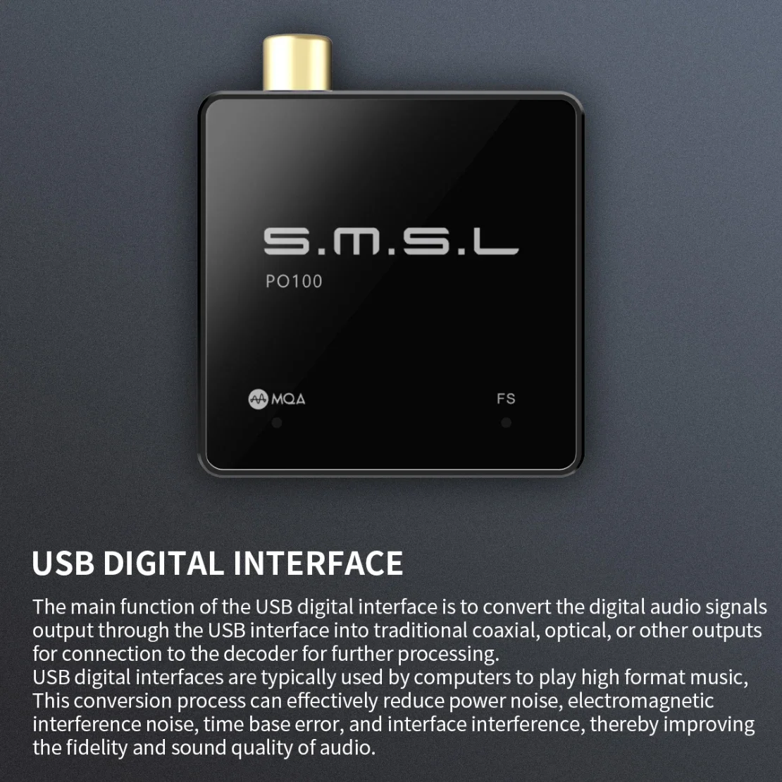 SMSL PO100 USB Digital Interface DSD DOP64 XMOS XU316 TYPE-C Input OPT/COAX Output audio interface sound card