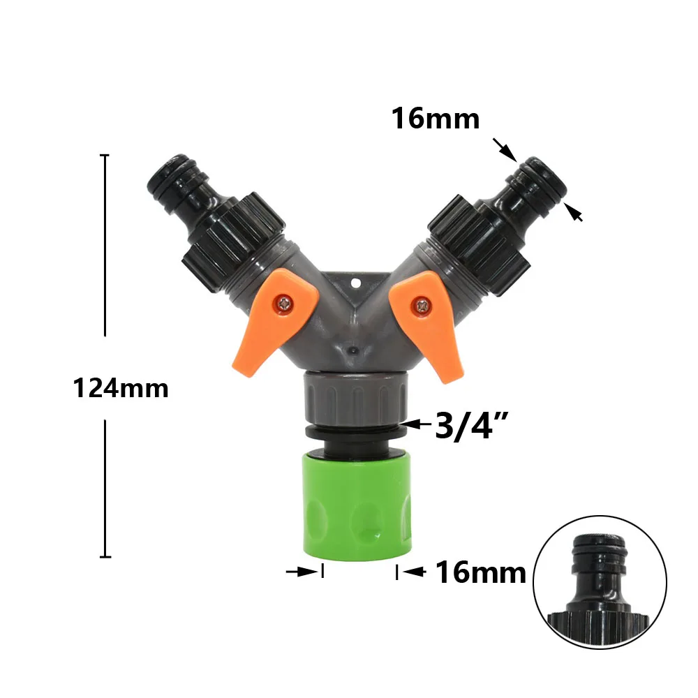 1/2" 3/4" 2/4-Way Garden Hose Splitter Y-Type Watering Connector Garden Tap For Outdoor Tap and Faucet