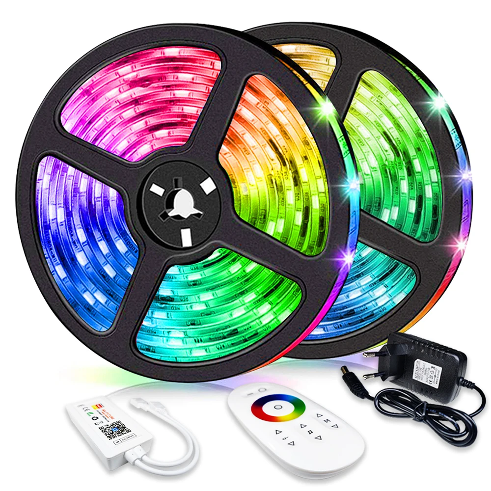 

LED Strip Lights Alexa WIFI Voice Control Tuya Smart Lamp 12V RGB 5050 Waterproof Luz Flexible Luces For Home Tira Festival Fita