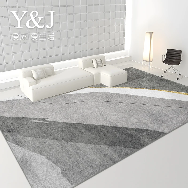 Light Luxury Cloakroom Non-slip Mat Large Area Carpets for Living Room Simple Bedroom Decor Cream Color Carpet Home Study Rug 2