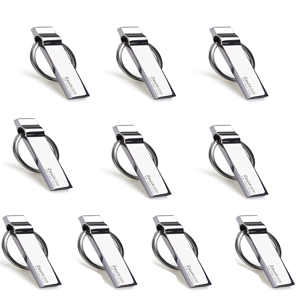Z-suite 10Pcs USB Flash Drives 128GB Pen Drive Flash Disk 64GB Memory Stick for Computer Metal Mini PenDrive Free Logo U Disk