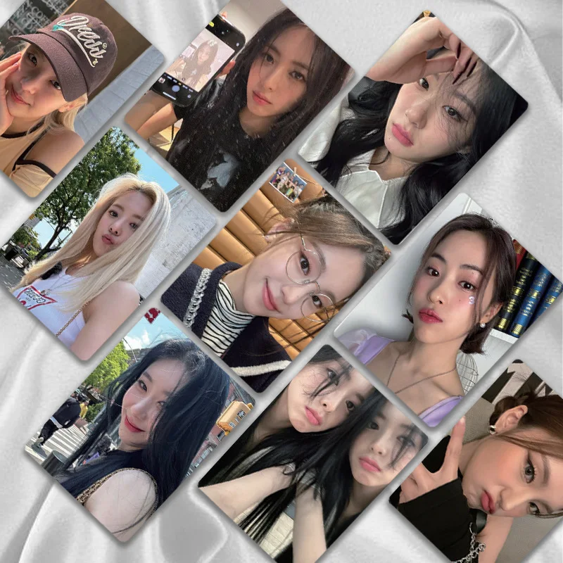 Album Cards Lomo Cards Bookmark Postcard 50pcs/set KPOP ITZY Album Laser Small Card Glitter Photo Girl Gift