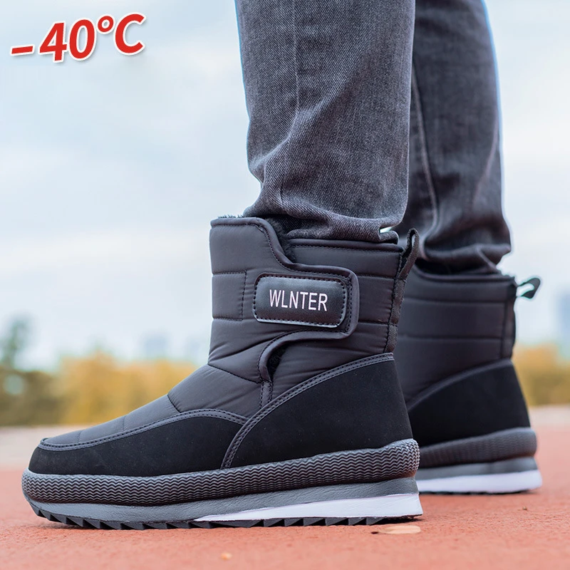 Zapatos gruesos de algodón para personas mayores y de mediana edad, botas de nieve de terciopelo, cálidas, antideslizantes e impermeables, novedad de invierno| - AliExpress