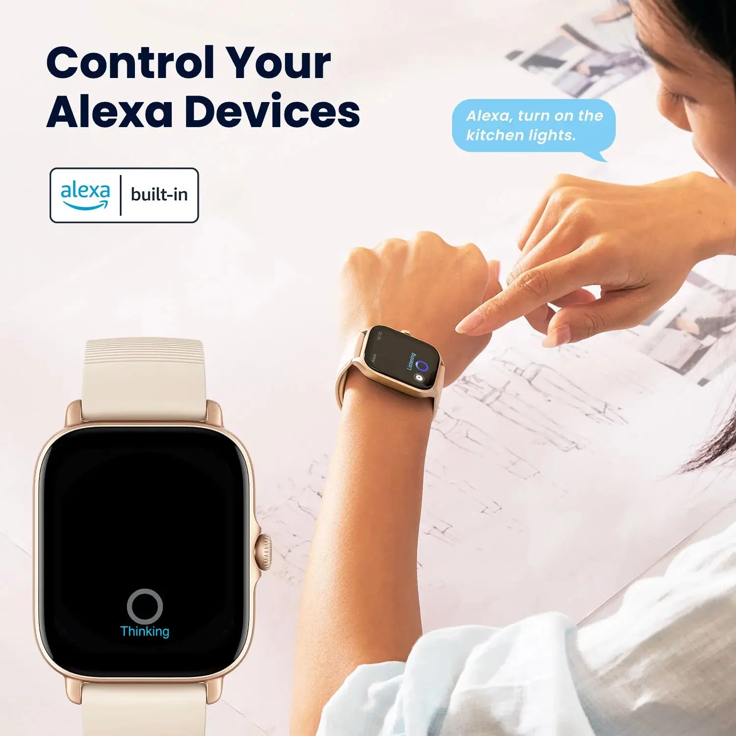 Smartwatch Zepp App Alexa Amazfit Bip BT Calling Smartwatch With