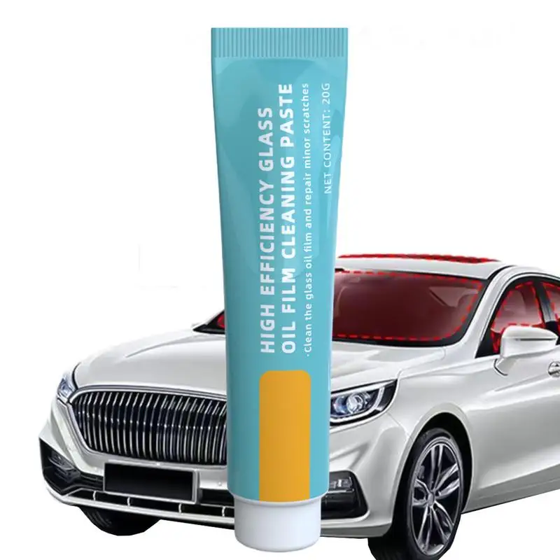 

Car Oil Film Cleaner Glass Film Removal Paste 20g Windshield Cleaner Paste Remover For Water Stains Windshield Spray Window