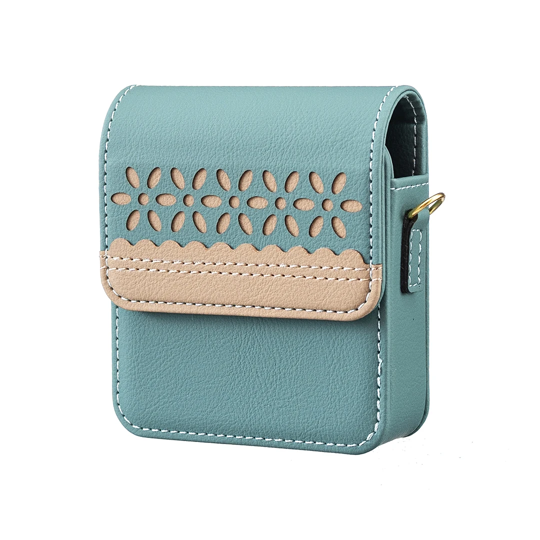 Luxury Embossed Floral Universal Bag Case with Long Lanyard and Shoulder Strap