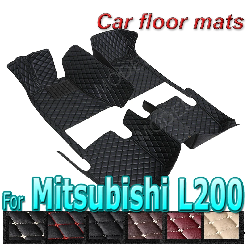 

Кожаные автомобильные коврики на заказ, коврики для Mitsubishi L200 Triton 2016 2017 2018 2019 2020 2021, коврики, накладки для ног, аксессуары