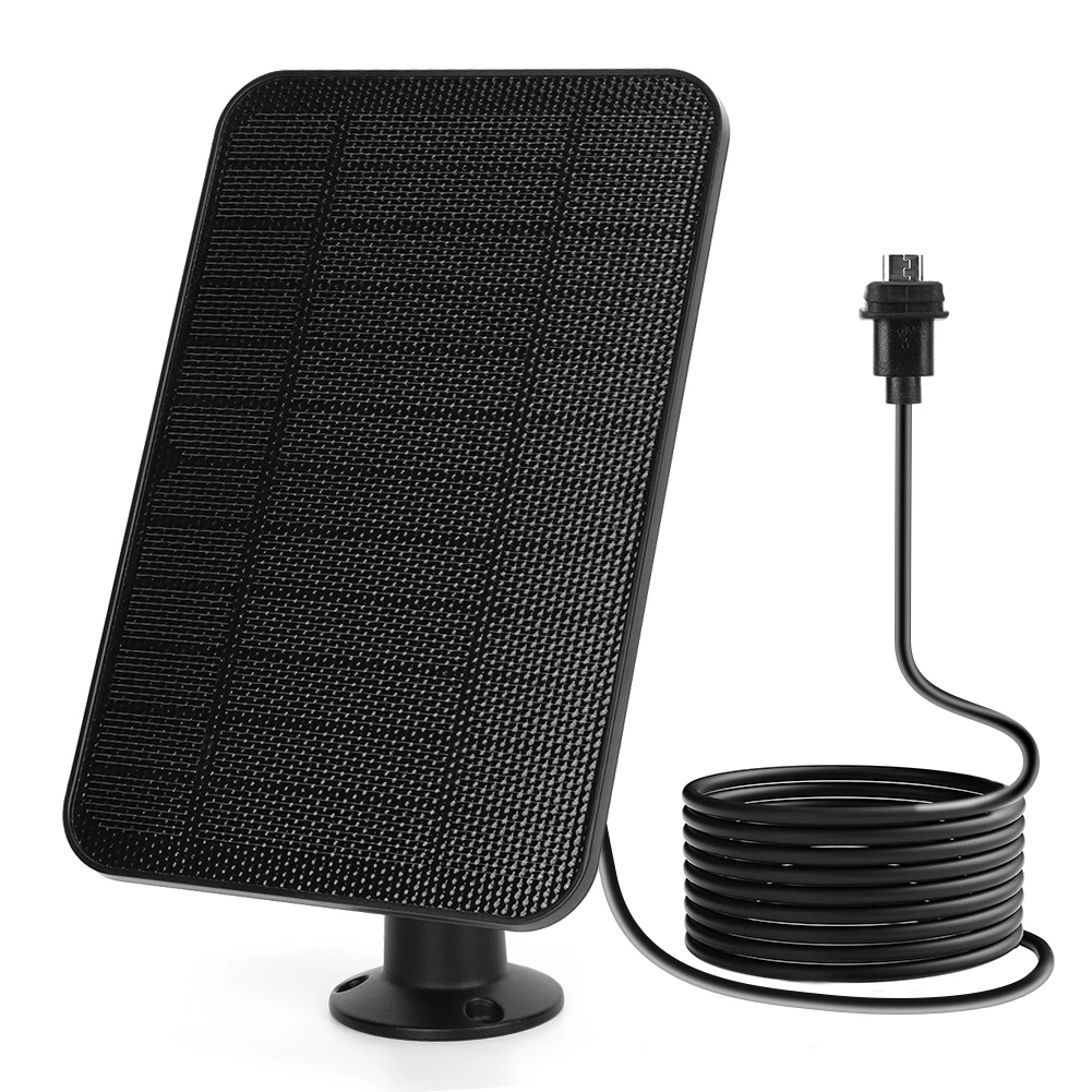 Solární panel nabíječka 4W solární buňka panel vodotěsný mikro USB s guma kolíček pro mrkat xt/xt2/outdoor camera(3rd gen)
