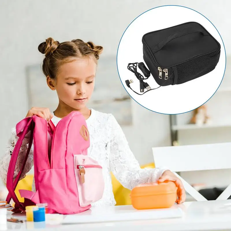 Portable Mini Car Microwave USB Electric Oven Fast Heating Picnic Box For Travel Camping Food Cooking Travel Accessories