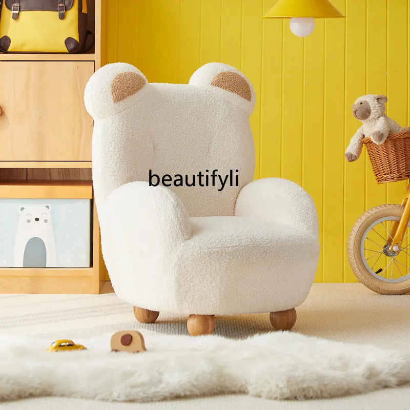 

Couch Cream White Single Little Bear Cartoon Seat Mini Lazy Small Sofa lounge chair living room furniture sofa chair