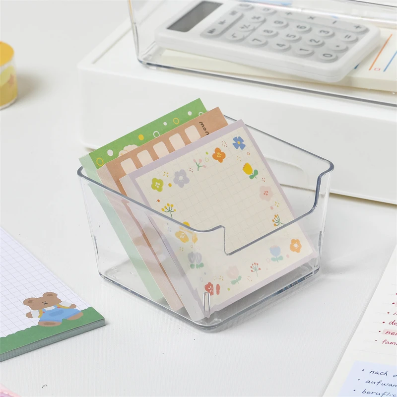 1pc Ins Acrylic Transparent Storage Box Student Desktop Stationery Sorting Box