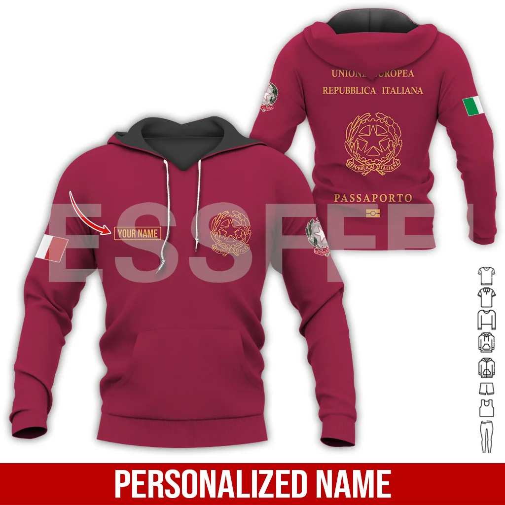 

NewFashion Custom Name Italy Army Camo Country Flag Retro Vintage Pullover Tracksuit 3DPrint Harajuku Jacket Casual Hoodies X5