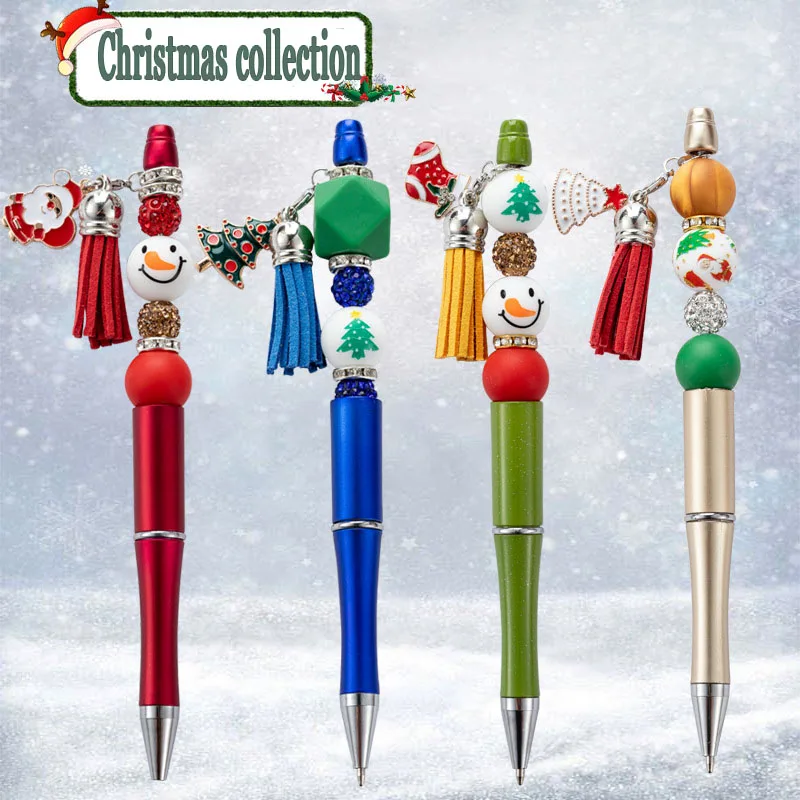 

Креативная вращающаяся шариковая ручка, Рождественская кисточка, ручка с полимерным клеем и бусинами, ручка «сделай сам», ручка