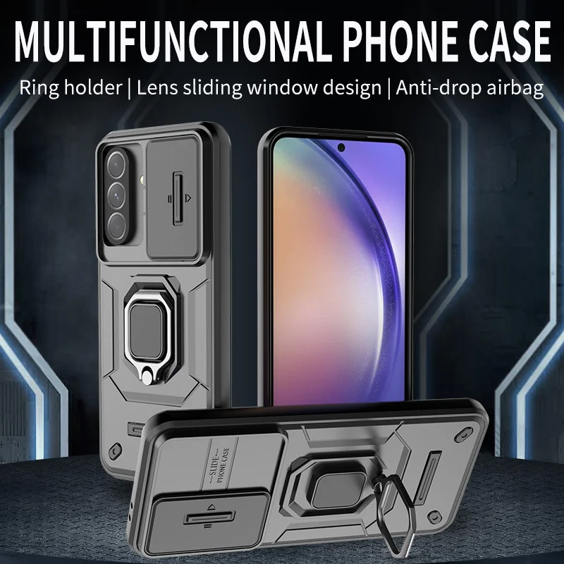 Protective Slide Camera Lens Phone Case - Durable Armor Back Cover for Samsung Galaxy A56 5G