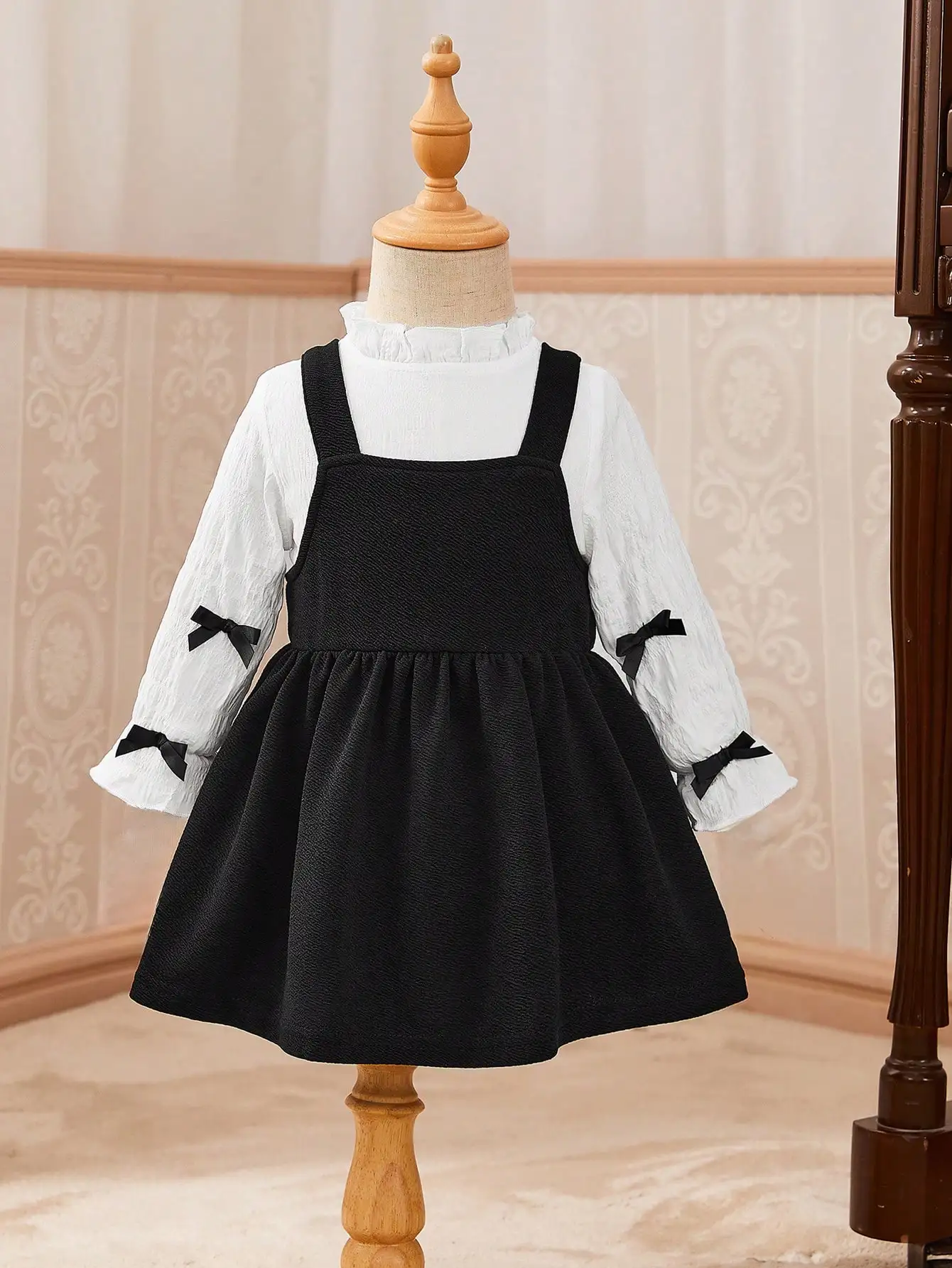 New Born Long Sleeve White Top & Button Skirt Set | 6-9M main image 0