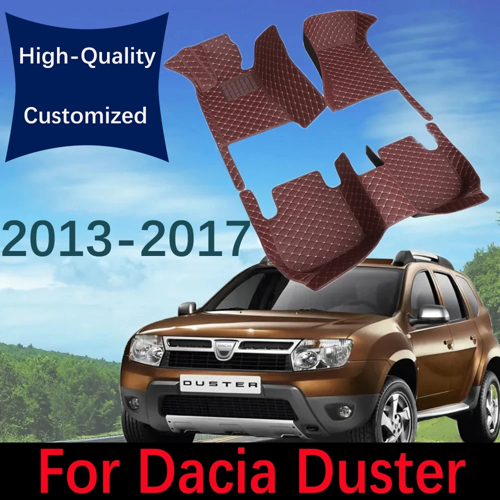 

Custom Leather Car Floor Mats For Dacia Duster Renault Duster 2013~2017 Automobile Carpet Rugs Foot Pads Interior Accessories