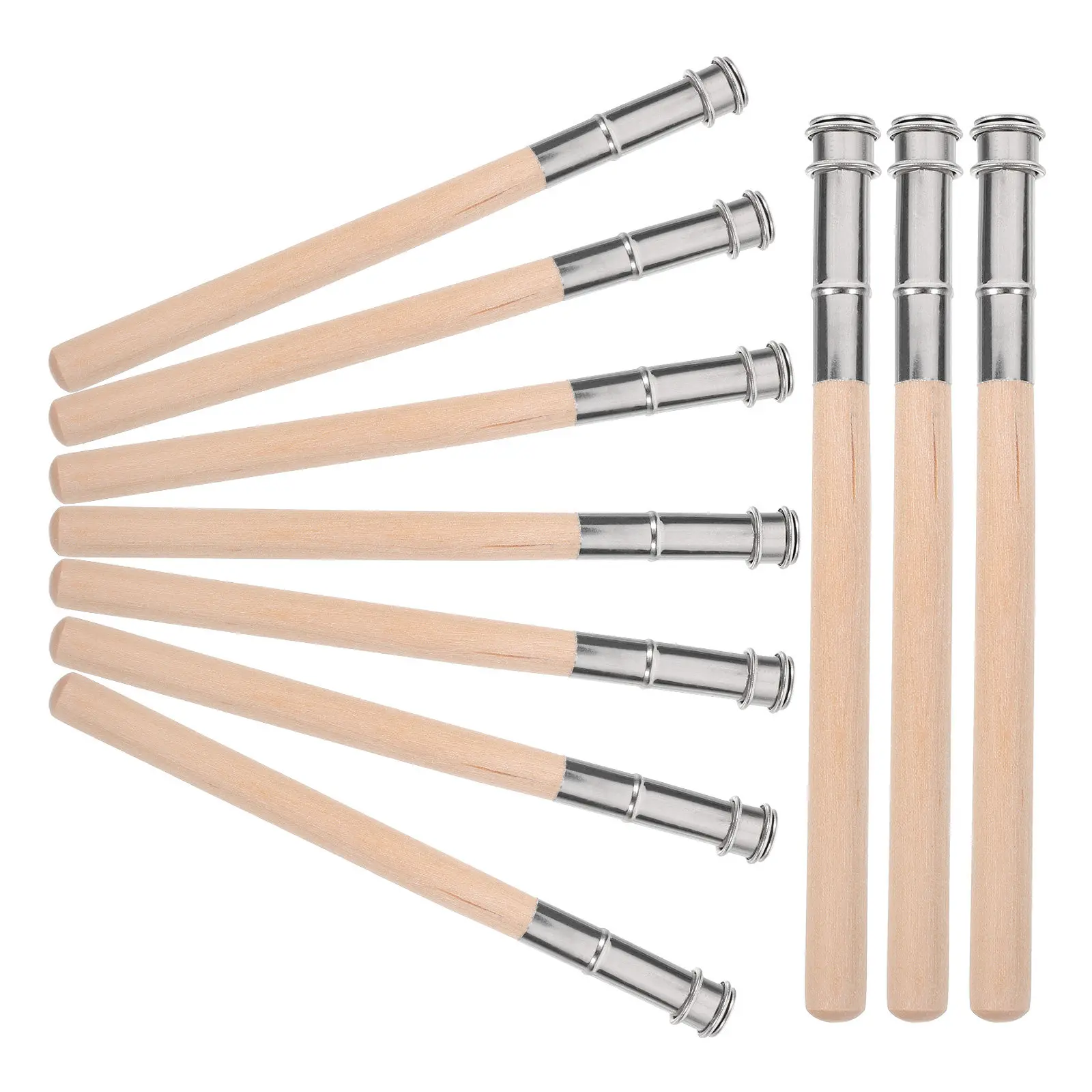 10Pcs 짧은 연필 홀더 익스텐더 아티스트를위한 나무 금속 연필 연장 도구 그리기 쓰기 사무실 학교 용품