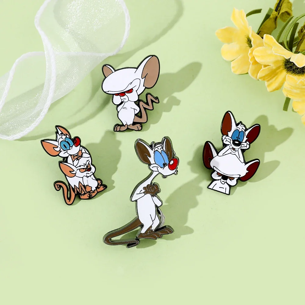 Cute Funny Brooch Evil Cat Breast Pin White Cat Enamel Pin Metal Paint Badge Backpack Clothing Accessories For Trousers 4 Pcs enamel pins