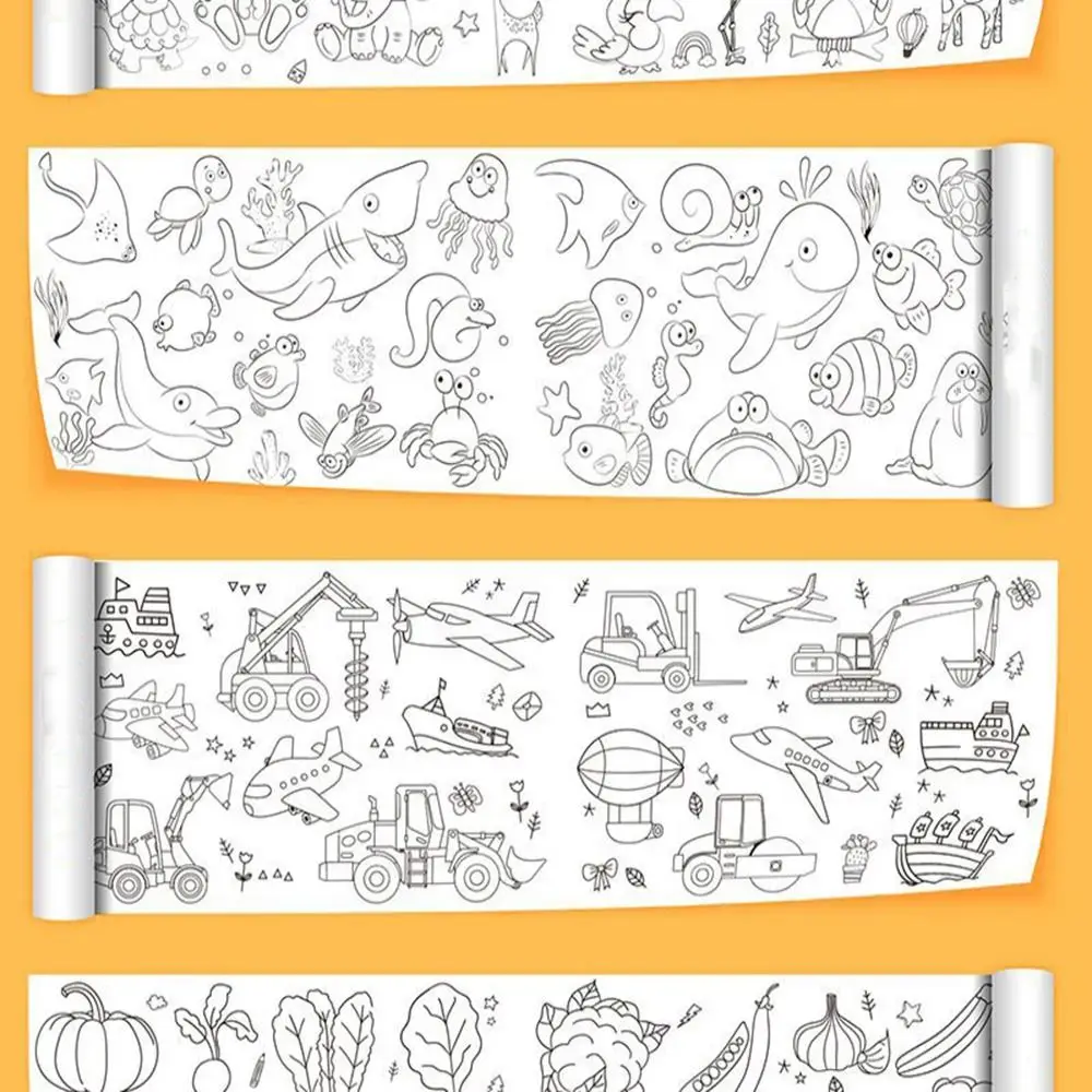 DRAWING SCROLL COLOR Filling Sticker Blank Coloring Pages Children