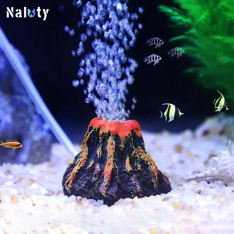 Aquarium Decoration Air Stone Volcano Shell Submarine Fish Tank 220-240V Silent Air Pumps Bubble Stone 110V Oxygen Pump 3